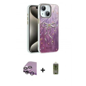MARSİLYAN™- iPhone 14 Kılıf Zirve Modern Prime - Siyah Joko Magic 5D Hayalet Cam + Raze Metal Kamera Lens - MR