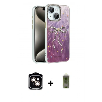 MARSİLYAN™- iPhone 14 Kılıf Zirve Modern Prime - Siyah Joko Magic 5D Hayalet Cam + PVD Metal Kamera Lens - TU