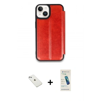 MARSİLYAN™- iPhone 14 Kılıf Zirve Yansıma Serisi - Şeffaf Pasifik Cam Ekran Koruyucu + Diamond Kamera Lens - SABE