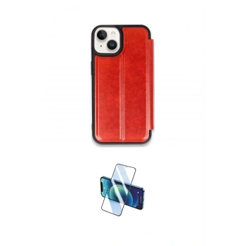 MARSİLYAN™- iPhone 14 Kılıf Zirve Yansıma Serisi - Siyah 3D Antistatik Cam Ekran Koruyucu