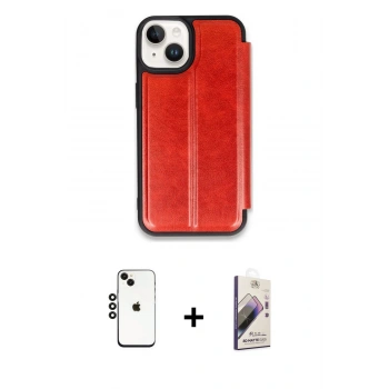 MARSİLYAN™- iPhone 14 Kılıf Zirve Yansıma Serisi - Siyah Bilvis 3D Mat Cam Ekran Koruyucu + Shine Kamera Lens - SH