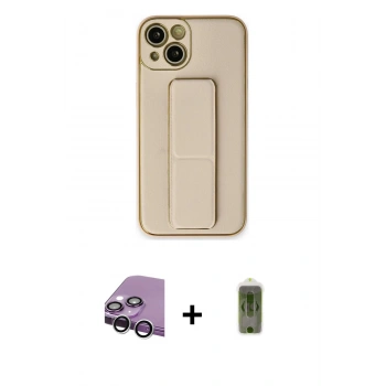 MARSİLYAN™- iPhone 14 Plus Kılıf Akış Doku - Siyah Joko Magic 5D Hayalet Cam + Raze Metal Kamera Lens - GS
