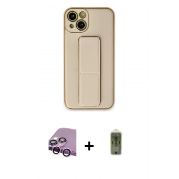 MARSİLYAN™- iPhone 14 Plus Kılıf Akış Doku - Siyah Joko Magic 5D Hayalet Cam + Raze Metal Kamera Lens - MR