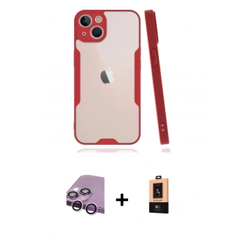 MARSİLYAN™- iPhone 14 Plus Kılıf Atlas Asil Serisi - Şeffaf Maxco Cam Ekran Koruyucu + Raze Metal Kamera Lens - MR