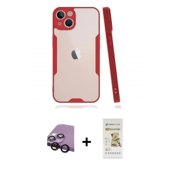 MARSİLYAN™- iPhone 14 Plus Kılıf Atlas Asil Serisi - Siyah Mat Seramik Nano Ekran Koruyucu + Raze Metal Kamera Lens - SH