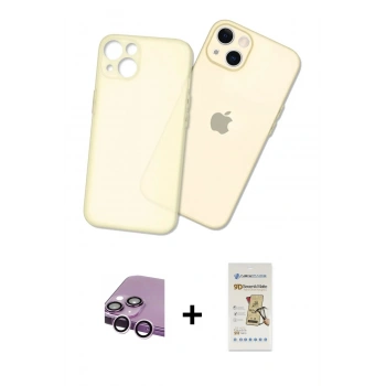MARSİLYAN™- iPhone 14 Plus Kılıf Atlas Minimal Prime - Siyah Mat Seramik Nano Ekran Koruyucu + Raze Metal Kamera Lens - MR