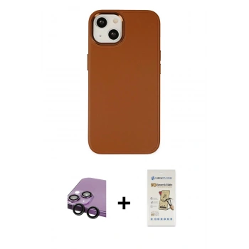 MARSİLYAN™- iPhone 14 Plus Kılıf Çekirdek Çizgi - Siyah Mat Seramik Nano Ekran Koruyucu + Raze Metal Kamera Lens - SH