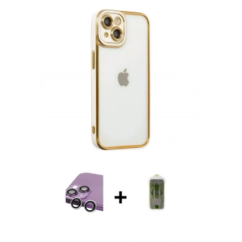 MARSİLYAN™- iPhone 14 Plus Kılıf Çekirdek Klasik Serisi - Siyah Joko Magic 5D Hayalet Cam + Raze Metal Kamera Lens - GS