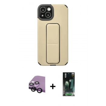 MARSİLYAN™- iPhone 14 Plus Kılıf Çekirdek Yansıma - Siyah 360 Mat Full Body Arka Koruyucu + Raze Metal Kamera Lens - SH
