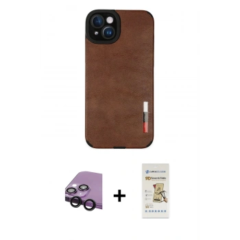 MARSİLYAN™- iPhone 14 Plus Kılıf Doruk Asil Koleksiyonu - Siyah Mat Seramik Nano Ekran Koruyucu + Raze Metal Kamera Lens - SH