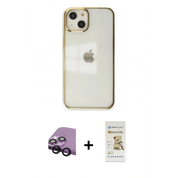 MARSİLYAN™- iPhone 14 Plus Kılıf Doruk Doku Prime - Siyah Mat Seramik Nano Ekran Koruyucu + Raze Metal Kamera Lens - SH