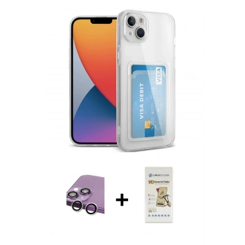 MARSİLYAN™- iPhone 14 Plus Kılıf Doruk Klasik Koleksiyonu - Siyah Mat Seramik Nano Ekran Koruyucu + Raze Metal Kamera Lens - GS