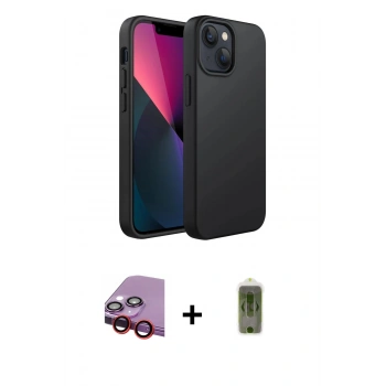 MARSİLYAN™- iPhone 14 Plus Kılıf Kozmos Yansıma Özel Seri - Siyah Joko Magic 5D Hayalet Cam + Raze Metal Kamera Lens - KI