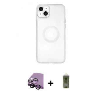 MARSİLYAN™- iPhone 14 Plus Kılıf Kutup Klasik - Siyah Joko Magic 5D Hayalet Cam + Raze Metal Kamera Lens - SH