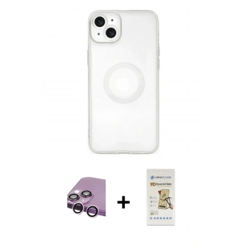 MARSİLYAN™- iPhone 14 Plus Kılıf Kutup Klasik - Siyah Mat Seramik Nano Ekran Koruyucu + Raze Metal Kamera Lens - MR