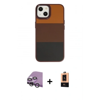 MARSİLYAN™- iPhone 14 Plus Kılıf Kutup Özel Seri - Şeffaf Maxco Cam Ekran Koruyucu + Raze Metal Kamera Lens - GS