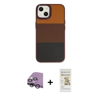MARSİLYAN™- iPhone 14 Plus Kılıf Kutup Özel Seri - Siyah Mat Seramik Nano Ekran Koruyucu + Raze Metal Kamera Lens - GS