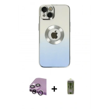 MARSİLYAN™- iPhone 14 Plus Kılıf Kutup Yansıma Özel Seri - Siyah Joko Magic 5D Hayalet Cam + Raze Metal Kamera Lens - MR