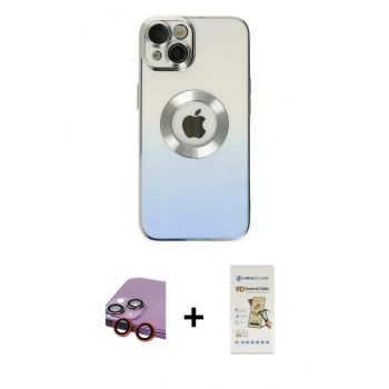MARSİLYAN™- iPhone 14 Plus Kılıf Kutup Yansıma Özel Seri - Siyah Mat Seramik Nano Ekran Koruyucu + Raze Metal Kamera Lens - KI