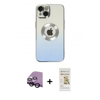 MARSİLYAN™- iPhone 14 Plus Kılıf Kutup Yansıma Özel Seri - Siyah Mat Seramik Nano Ekran Koruyucu + Raze Metal Kamera Lens - SH