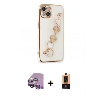 MARSİLYAN™- iPhone 14 Plus Kılıf Nova Işık Prime - Şeffaf Maxco Cam Ekran Koruyucu + Raze Metal Kamera Lens - MR