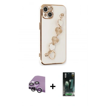 MARSİLYAN™- iPhone 14 Plus Kılıf Nova Işık Prime - Siyah 360 Mat Full Body Arka Koruyucu + Raze Metal Kamera Lens - GS