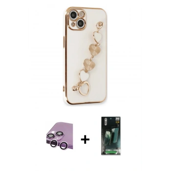 MARSİLYAN™- iPhone 14 Plus Kılıf Nova Işık Prime - Siyah 360 Mat Full Body Arka Koruyucu + Raze Metal Kamera Lens - MR
