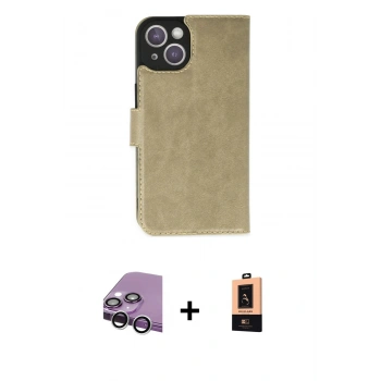 MARSİLYAN™- iPhone 14 Plus Kılıf Siluet Işık Serisi - Şeffaf Maxco Cam Ekran Koruyucu + Raze Metal Kamera Lens - GS