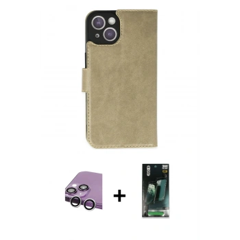 MARSİLYAN™- iPhone 14 Plus Kılıf Siluet Işık Serisi - Siyah 360 Mat Full Body Arka Koruyucu + Raze Metal Kamera Lens - GS