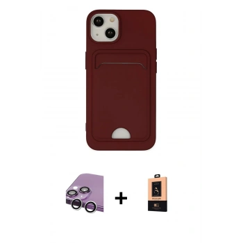 MARSİLYAN™- iPhone 14 Plus Kılıf Vadi Çizgi Prime - Şeffaf Maxco Cam Ekran Koruyucu + Raze Metal Kamera Lens - GS