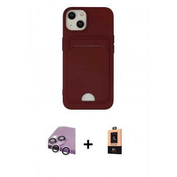 MARSİLYAN™- iPhone 14 Plus Kılıf Vadi Çizgi Prime - Şeffaf Maxco Cam Ekran Koruyucu + Raze Metal Kamera Lens - MR