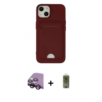 MARSİLYAN™- iPhone 14 Plus Kılıf Vadi Çizgi Prime - Siyah Joko Magic 5D Hayalet Cam + Raze Metal Kamera Lens - SH