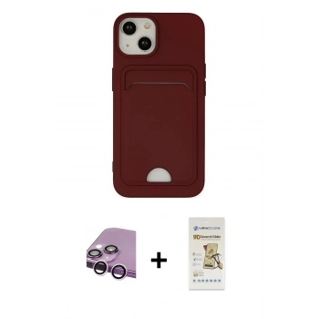 MARSİLYAN™- iPhone 14 Plus Kılıf Vadi Çizgi Prime - Siyah Mat Seramik Nano Ekran Koruyucu + Raze Metal Kamera Lens - MR