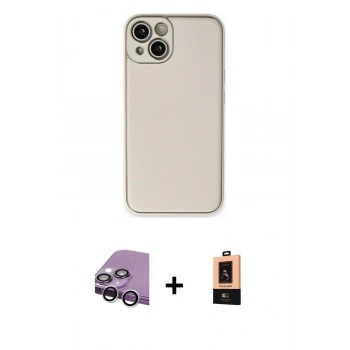 MARSİLYAN™- iPhone 14 Plus Kılıf Yadigar Klasik - Şeffaf Maxco Cam Ekran Koruyucu + Raze Metal Kamera Lens - GS