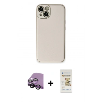 MARSİLYAN™- iPhone 14 Plus Kılıf Yadigar Klasik - Siyah Mat Seramik Nano Ekran Koruyucu + Raze Metal Kamera Lens - SH