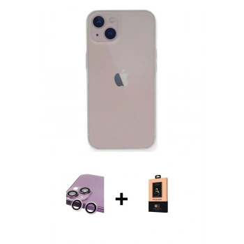 MARSİLYAN™- iPhone 14 Plus Kılıf Yadigar Yansıma Serisi - Şeffaf Maxco Cam Ekran Koruyucu + Raze Metal Kamera Lens - MR