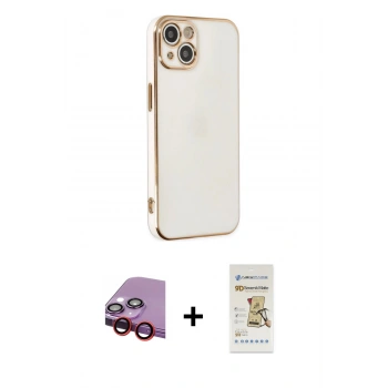 MARSİLYAN™- iPhone 14 Plus Kılıf Yankı Serisi - Siyah Mat Seramik Nano Ekran Koruyucu + Raze Metal Kamera Lens - KI