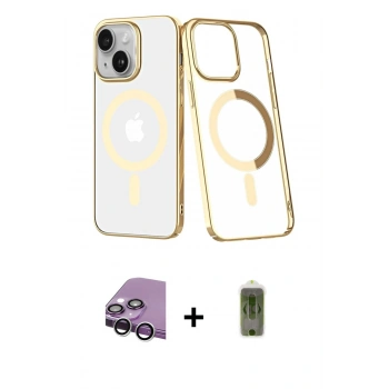 MARSİLYAN™- iPhone 14 Plus Kılıf Yörünge Minimal - Siyah Joko Magic 5D Hayalet Cam + Raze Metal Kamera Lens - GS