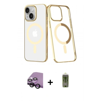 MARSİLYAN™- iPhone 14 Plus Kılıf Yörünge Minimal - Siyah Joko Magic 5D Hayalet Cam + Raze Metal Kamera Lens - SH