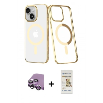 MARSİLYAN™- iPhone 14 Plus Kılıf Yörünge Minimal - Siyah Mat Seramik Nano Ekran Koruyucu + Raze Metal Kamera Lens - GS