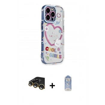 MARSİLYAN™- iPhone 14 Pro Kılıf Ahenk Modern Serisi - Siyah Joko Magic 5D Cam + Raze Metal Kamera Lens - GD