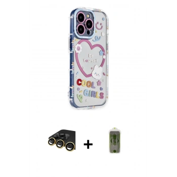 MARSİLYAN™- iPhone 14 Pro Kılıf Ahenk Modern Serisi - Siyah Joko Magic 5D Hayalet Cam + Raze Metal Kamera Lens - GD