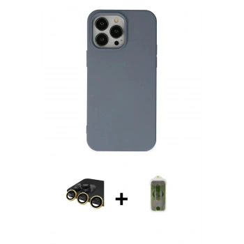 MARSİLYAN™- iPhone 14 Pro Kılıf Ahenk Serisi - Siyah Joko Magic 5D Hayalet Cam + Raze Metal Kamera Lens - GD