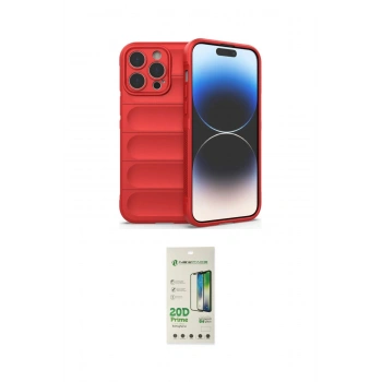 MARSİLYAN™- iPhone 14 Pro Kılıf Atlas Koleksiyonu - Siyah 20D Premium Cam Ekran Koruyucu