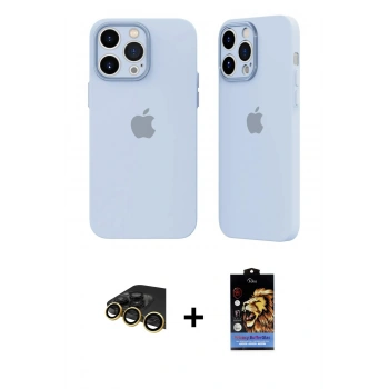 MARSİLYAN™- iPhone 14 Pro Kılıf Atlas Minimal Prime - Siyah Buffer Hayalet Cam Ekran Koruyucu + Raze Metal Kamera Lens - GD
