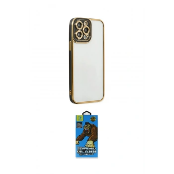 MARSİLYAN™- iPhone 14 Pro Kılıf Çekirdek Klasik Serisi - Siyah 18D Cam Ekran Koruyucu