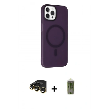 MARSİLYAN™- iPhone 14 Pro Kılıf Çekirdek Modern Prime - Siyah Joko Magic 5D Hayalet Cam + Raze Metal Kamera Lens - GD