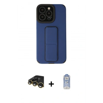 MARSİLYAN™- iPhone 14 Pro Kılıf Çekirdek Yansıma - Siyah Joko Magic 5D Cam + Raze Metal Kamera Lens - GD