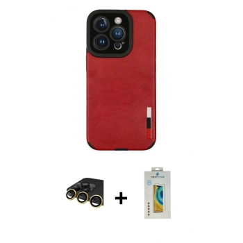 MARSİLYAN™- iPhone 14 Pro Kılıf Doruk Asil Koleksiyonu - Siyah Polymer Nano Ekran Koruyucu + Raze Metal Kamera Lens - GD