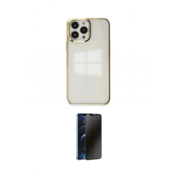 MARSİLYAN™- iPhone 14 Pro Kılıf Doruk Doku Prime - Siyah 3D Antistatik Hayalet Cam Ekran Koruyucu